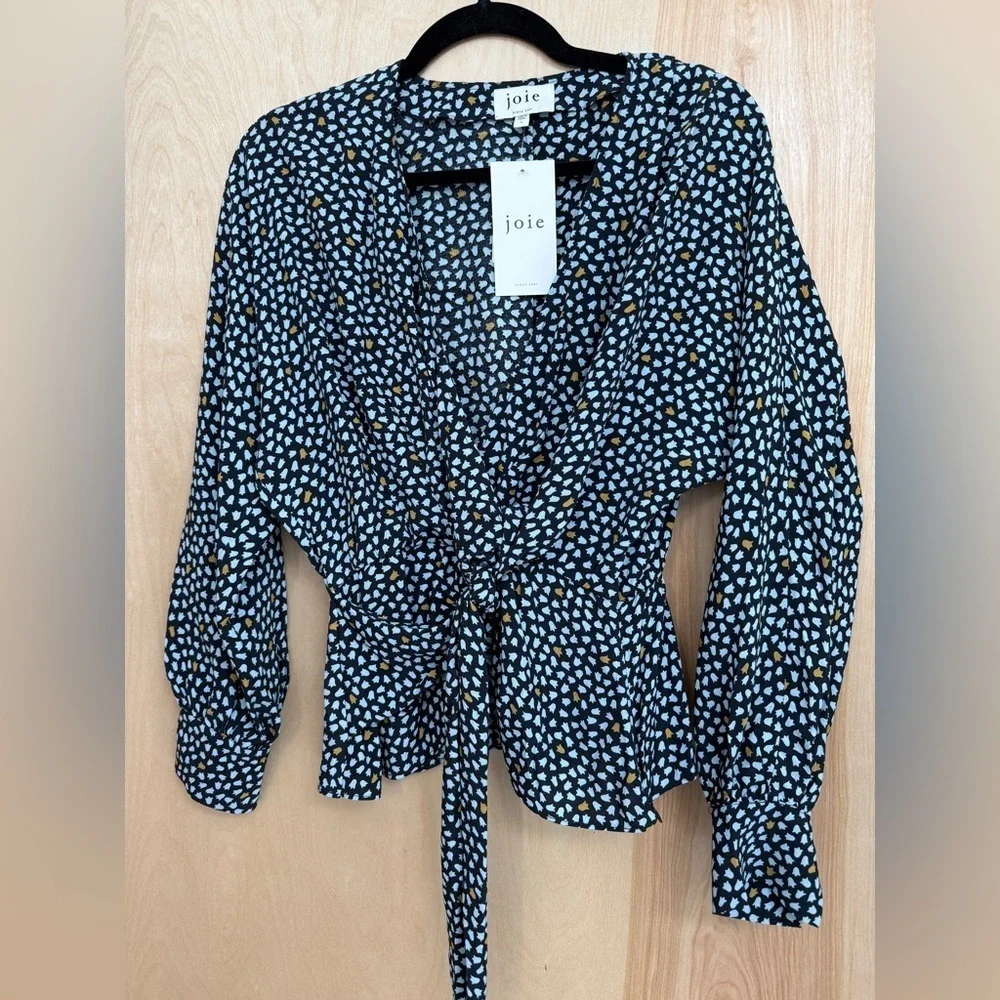 Joie Louise Faux Wrap Blouse in Navy. NWT, stunning design!! - Picture 7 of 14